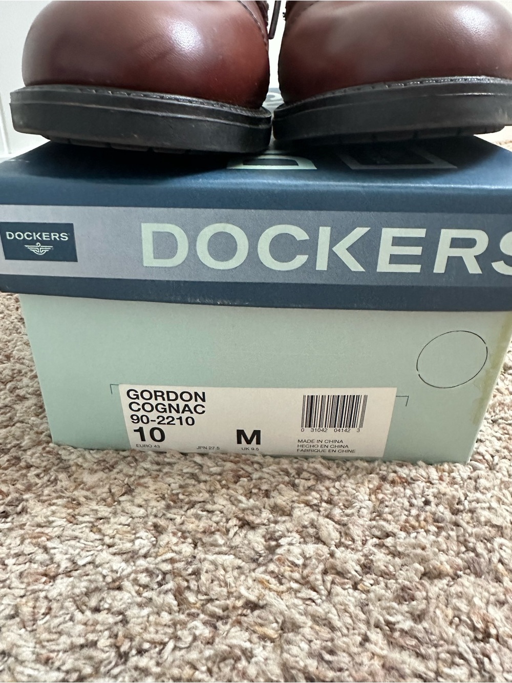 Dockers Gordon Men’s Size 10 M Cognac Leather Cap Toe Lace Up Dress Shoes - Picture 2 of 10